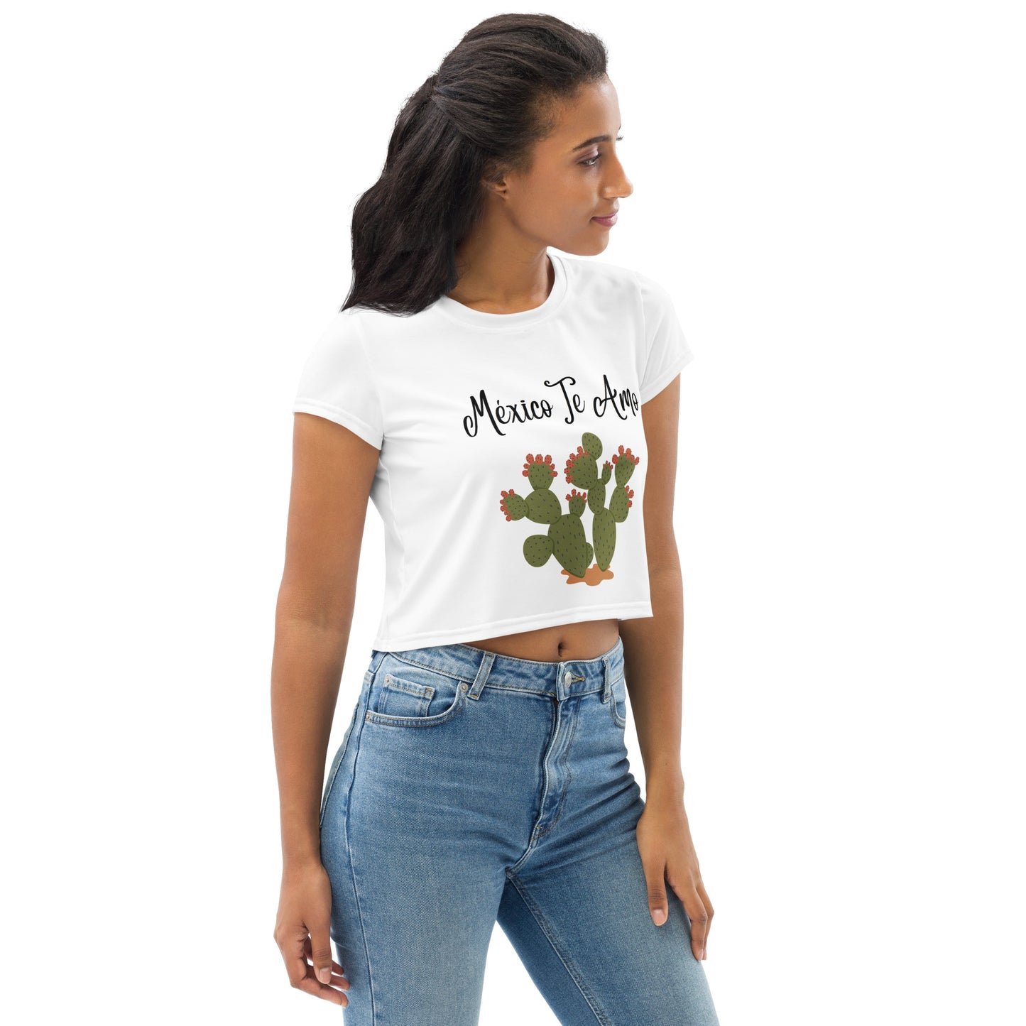 Mexico Te Amo All-Over Print Crop Tee