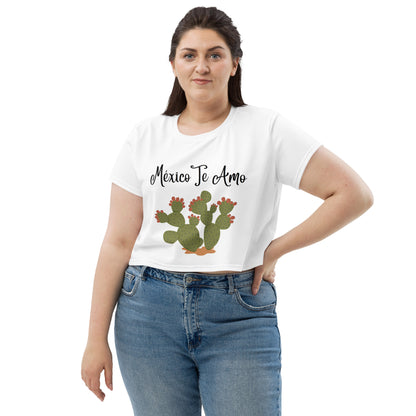 Mexico Te Amo All-Over Print Crop Tee