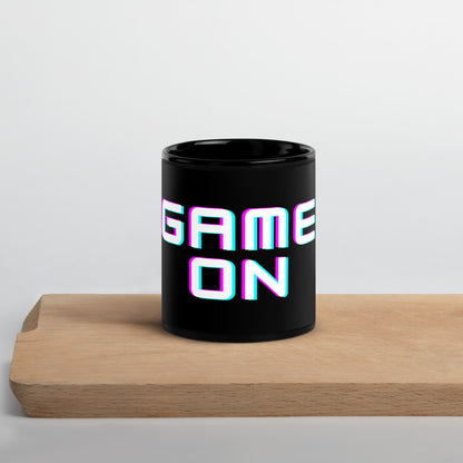 Game On Black Glossy Mug